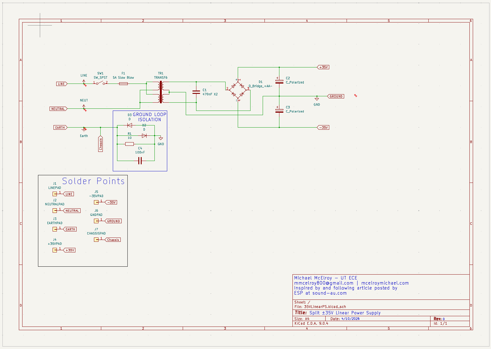 Custom Split ±35V Power Supply media